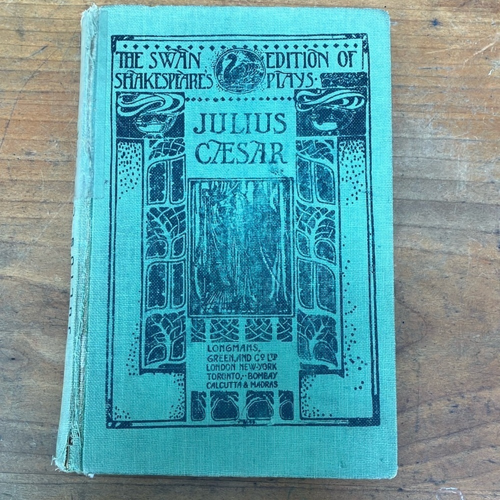 Book Shakespeare “Julius Caesar” antique / vintage Green ' Hardcover Book - fair